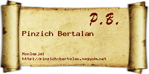 Pinzich Bertalan névjegykártya